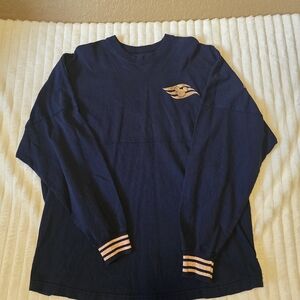 Disney Cruise Line Navy Long Sleeve Tee with Embroidered Logo